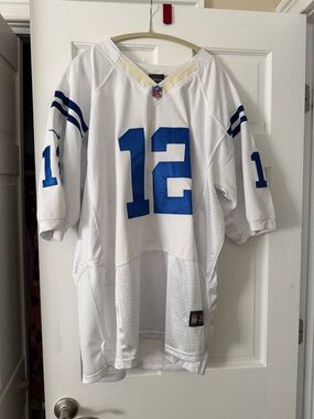 Nike Men's White and Blue NFL Jersey #12